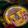 Wall Plate Set of 2 - Phad Painting of Krishna Leela - Image 2