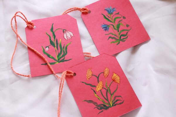 Set of 20 Floral Motifs Gift tags